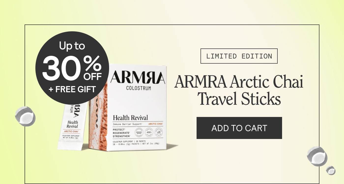 Up to 30% off + Free Gift. ARMRA Limited Edition Arctic Chai Travel Sticks. Add to cart. Product Shown 